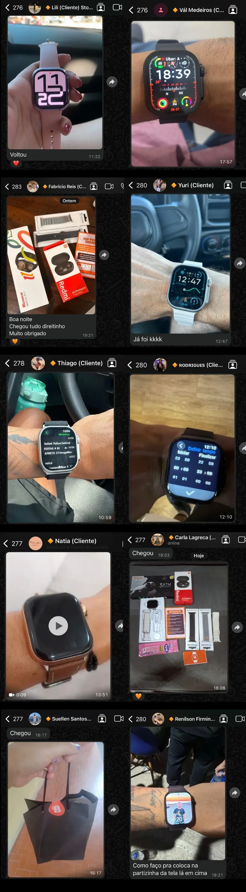 Avaliações de clientes da Smart Ilha no WhatsApp